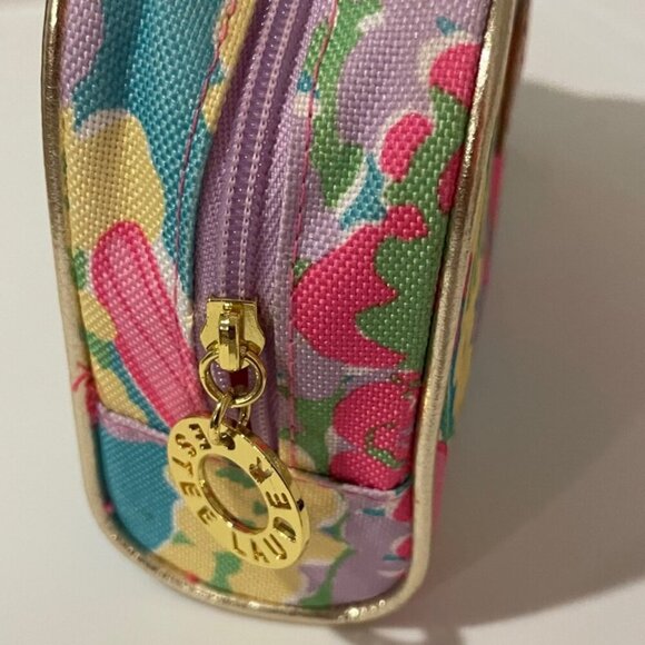 PREPPY COQUETTE ESTEE LAUDER LILLY PULITZER MAKE UP BAG HOT PINK LILAC FLORAL - Picture 10 of 14
